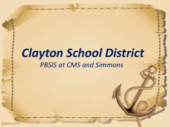 Clayton School District  PBSIS at CMS and Simmons  What is PBSIS?  Positive Behavior Supports