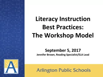 Independent Reading/Writing  Small Group Instruction