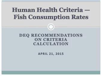 On the Agenda  2  Welcome and Introductions  Update on Idaho Fish Consumption Survey