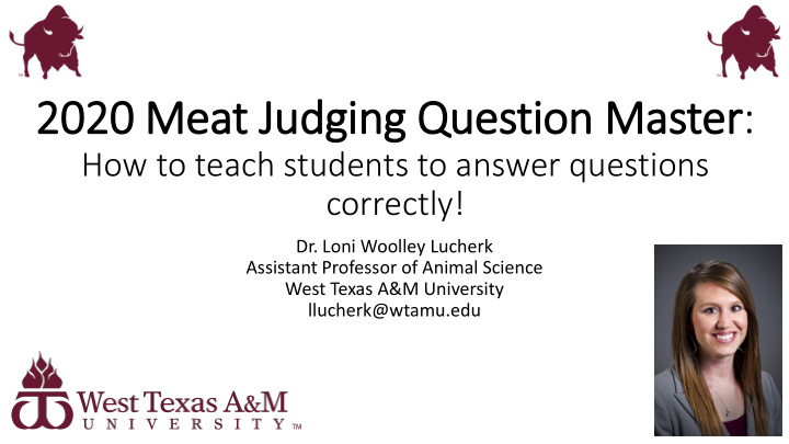 2020 meat judging question master