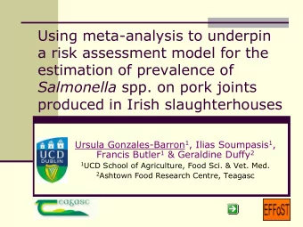 a risk assessment model for the  estimation of prevalence of Salmonella spp. on pork joints