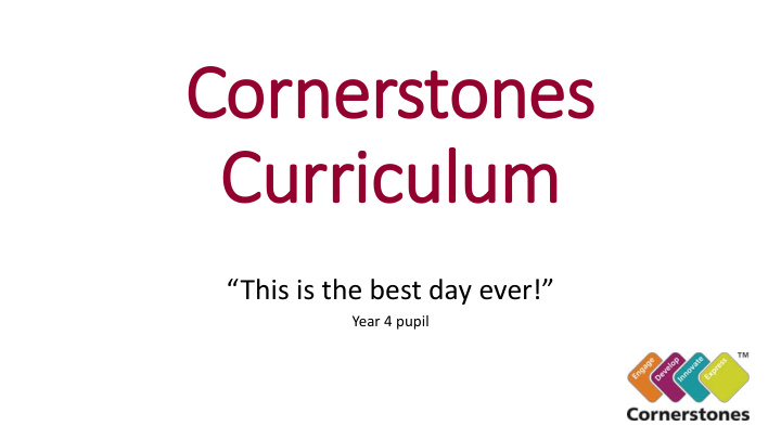 cornerstones curriculum