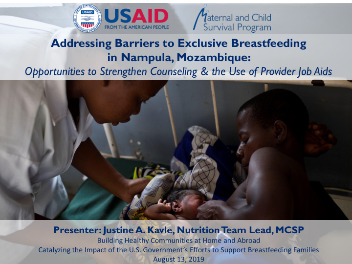 addressing barriers to exclusive breastfeeding in nampula