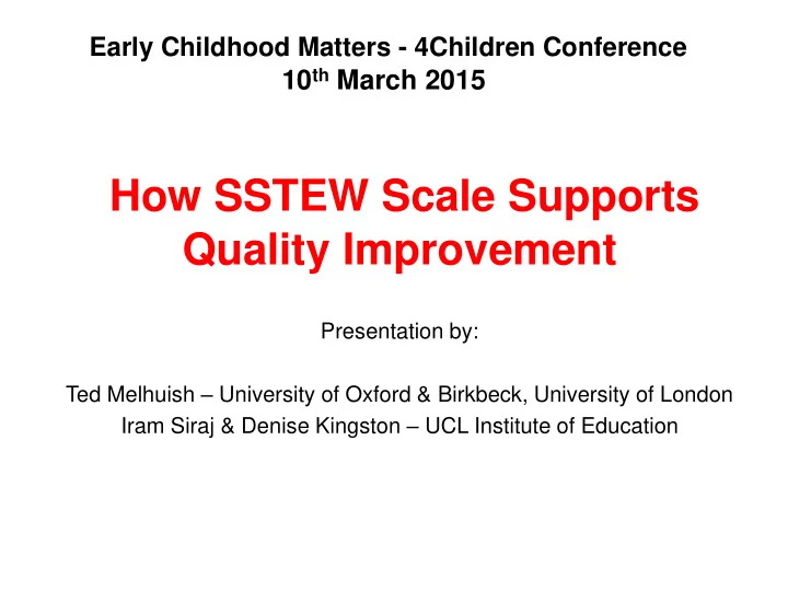 how sstew scale supports