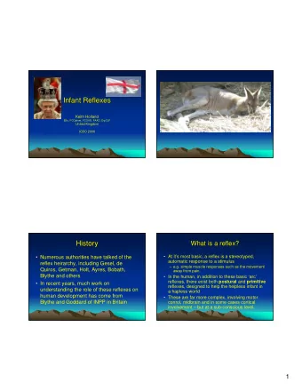 Infant Reflexes  Infant Reflexes  Keith Holland  BSc, FCOptom, FCOVD, FAAO, DipCLP  United Kingdom