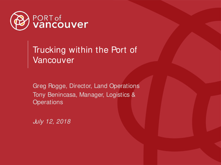 trucking within the port of vancouver