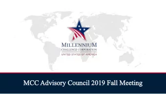 MCC  MCC Advi  Advisory  sory Co  Council  uncil 2019 Fall  2019 Fall Mee  Meeting  ting