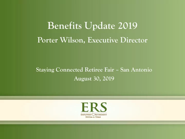 benefits update 2019