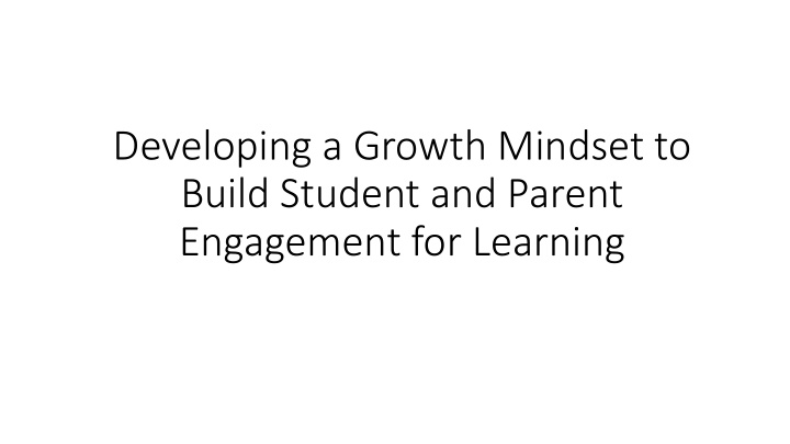 developing a growth mindset to