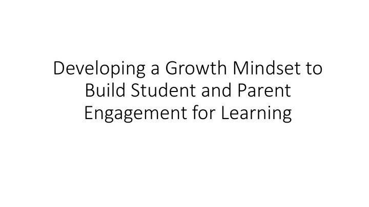developing a growth mindset to