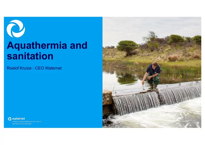 aquathermia and sanitation