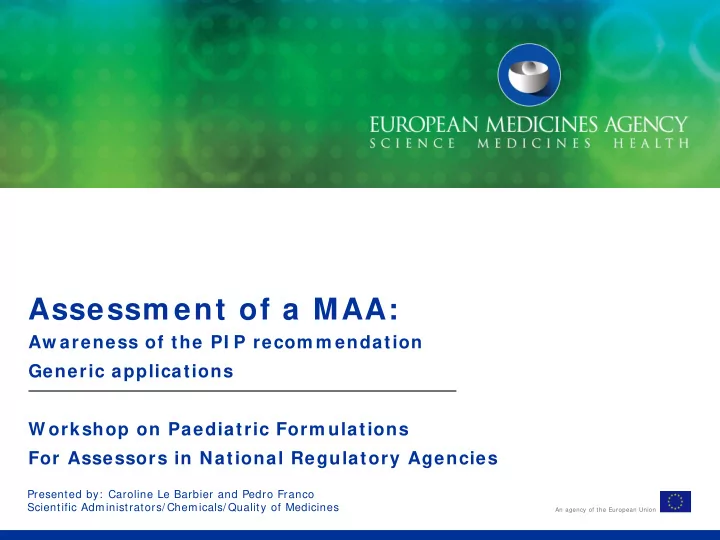 assessm ent of a maa