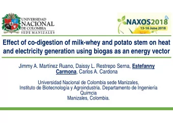 Effect of co-digestion of milk-whey and potato stem on heat  and electricity generation using