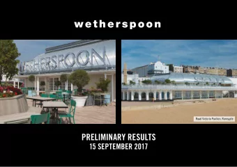 PRELIMINARY RESULTS  15 SEPTEMBER 2017  Crown Hotel, Biggleswade  Financial Summary  Var%  (Exc