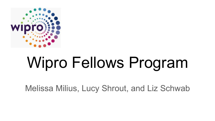 wipro fellows program