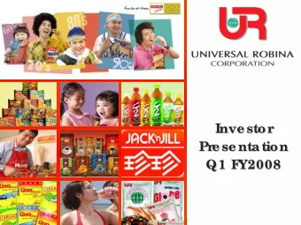 Inve stor  Inve stor  Pr  e se ntation  Pr  e se ntation  Q1 F  Y2008  Q1 F  Y2008  Financial