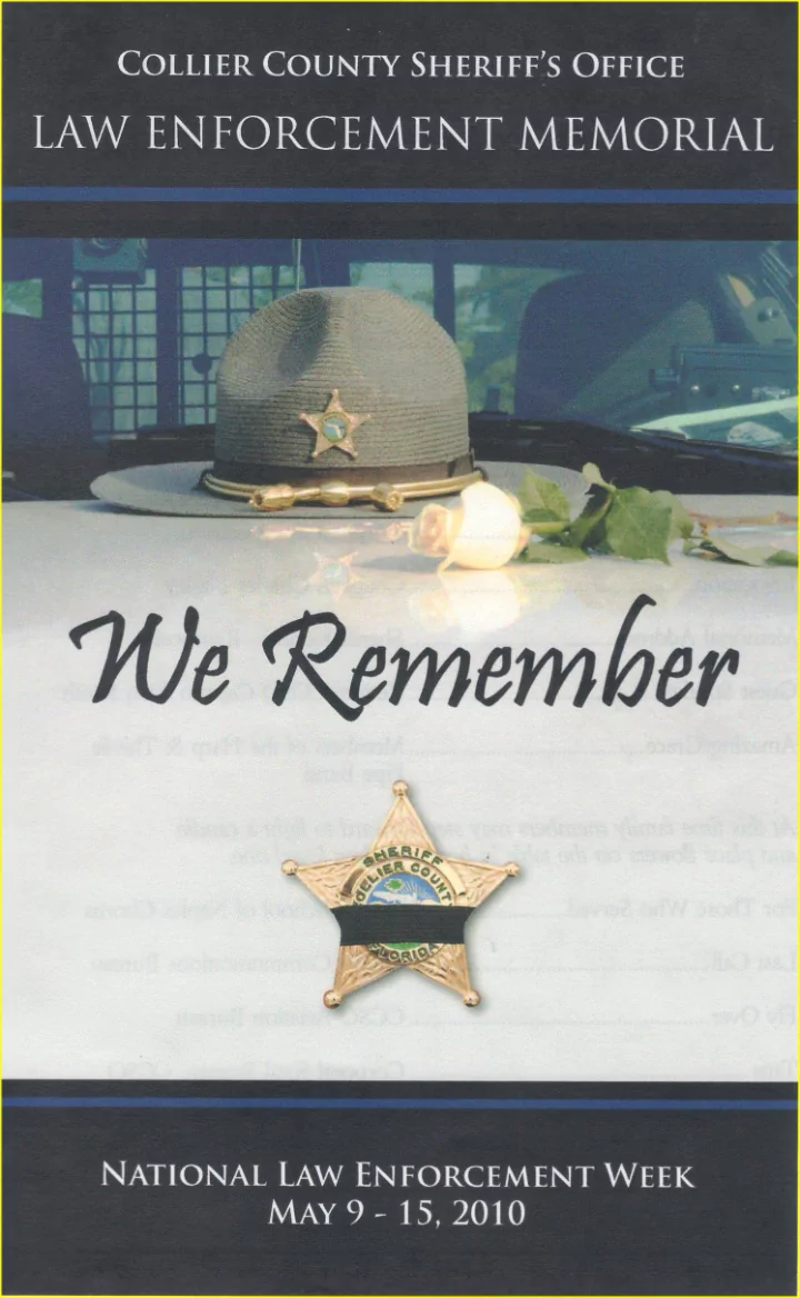 ccso law enforcement memorial speech ccso alumni