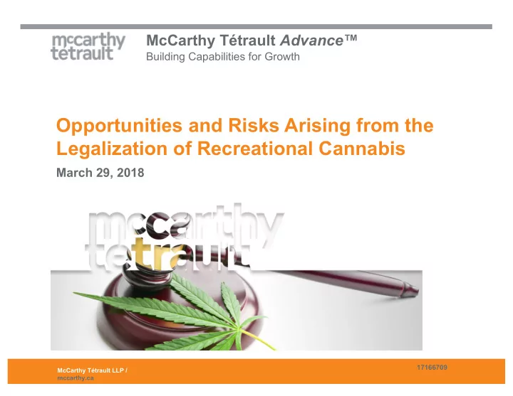 opportunities and risks arising from the legalization of