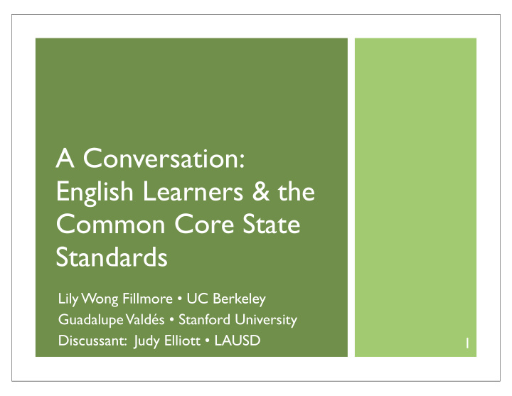 a conversation english learners the common core state