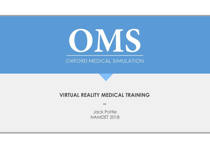 virtual reality medical training