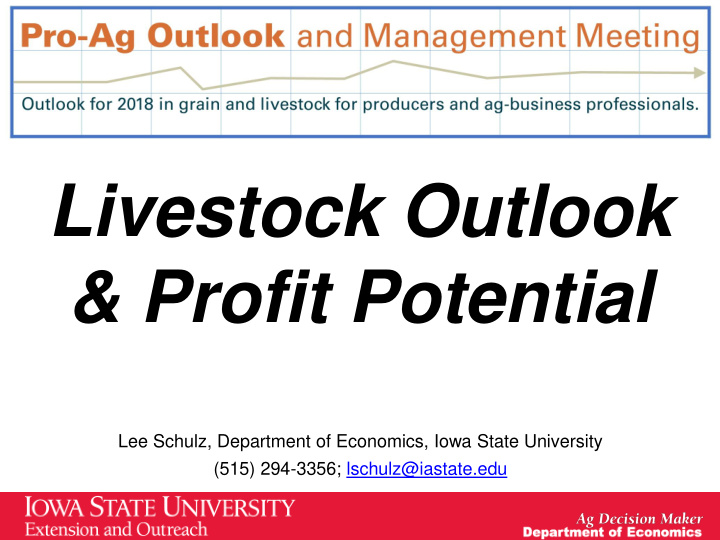 livestock outlook profit potential