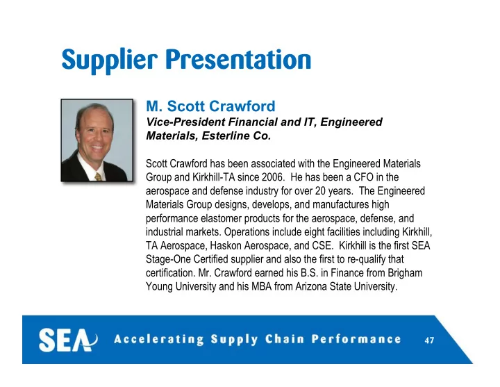 supplier presentation
