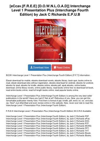 [eCcav.[F.R.E.E] [D.O.W.N.L.O.A.D]] Interchange  Level 1 Presentation Plus (Interchange Fourth