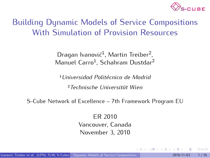 building dynamic models of service compositions with