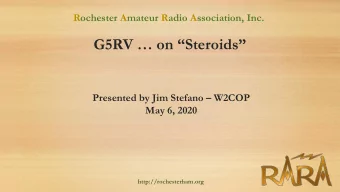 G5RV  on Steroids Presented by Jim Stefano  W2COP  May 6, 2020  http://rochesterham.org