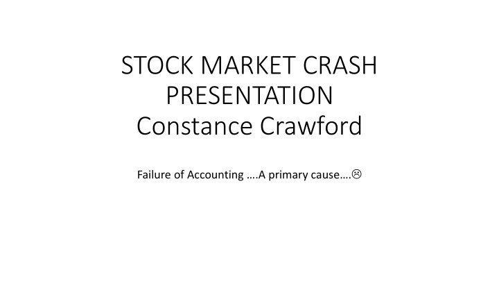 stock market crash presentation constance crawford