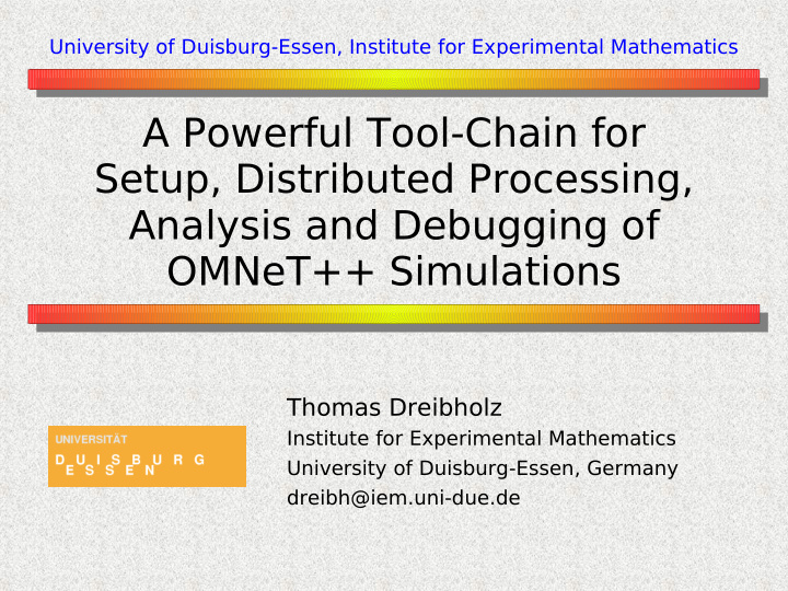 a powerful tool chain for setup distributed processing