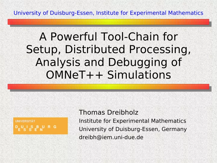 a powerful tool chain for setup distributed processing