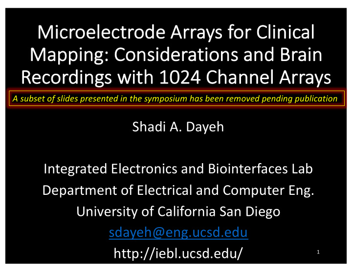 microelectrode arrays for clinical mapping considerations