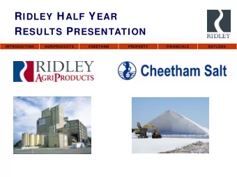 Ridley  Corporation  A compelling  proposition
