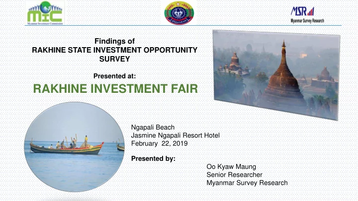rakhine investment fair