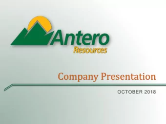Company Presentation  OCTOBER 2018  Cautionary Statement  This presentation includes