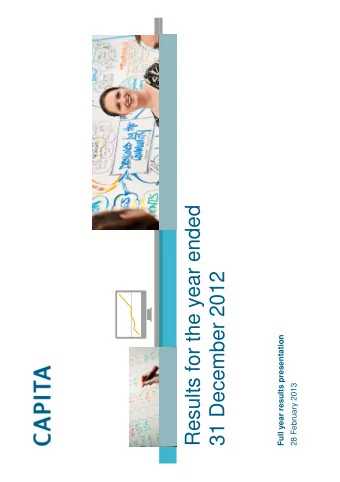 Results for the year ended  31 December 2012  Full year results presentation  28 February 2013