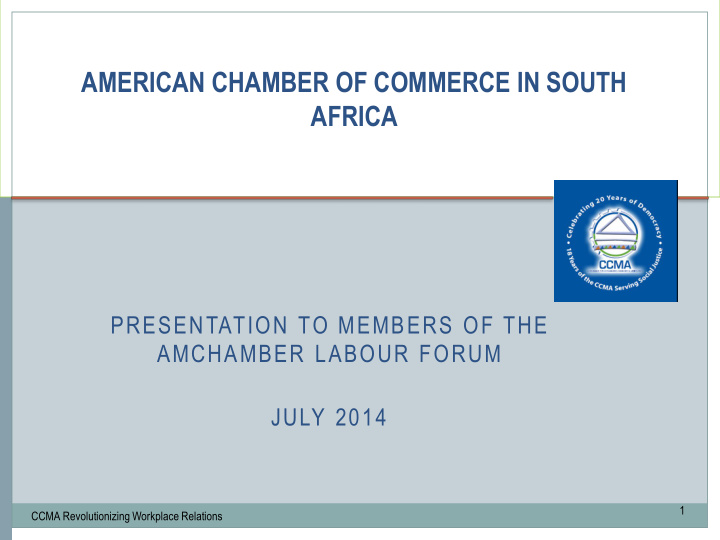 american chamber of commerce in south africa presentation