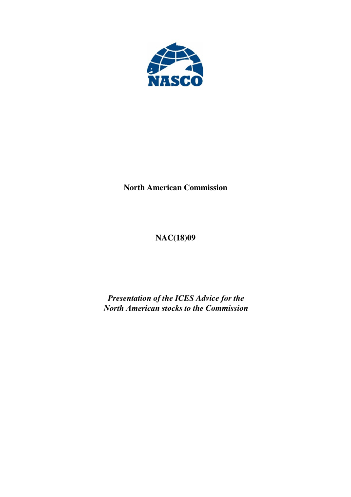 north american commission nac 18 09 presentation of the