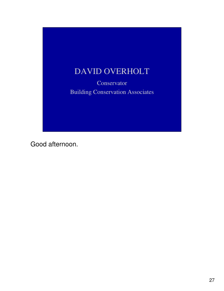 david overholt