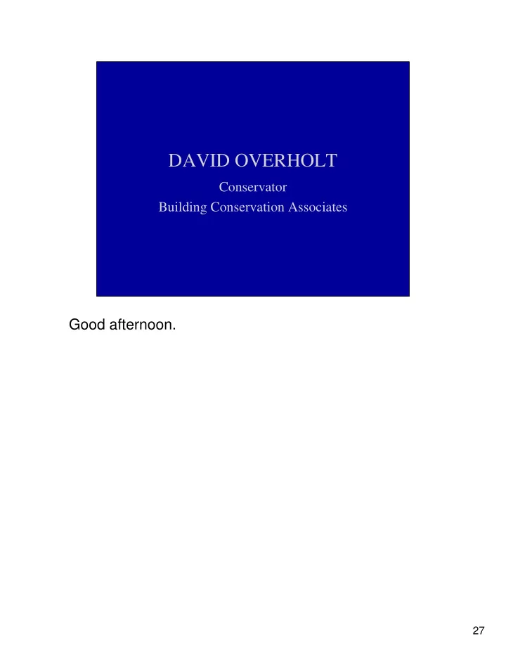 david overholt