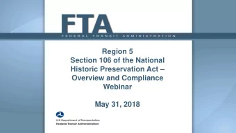 Region 5  Section 106 of the National  Historic Preservation Act   Overview and Compliance