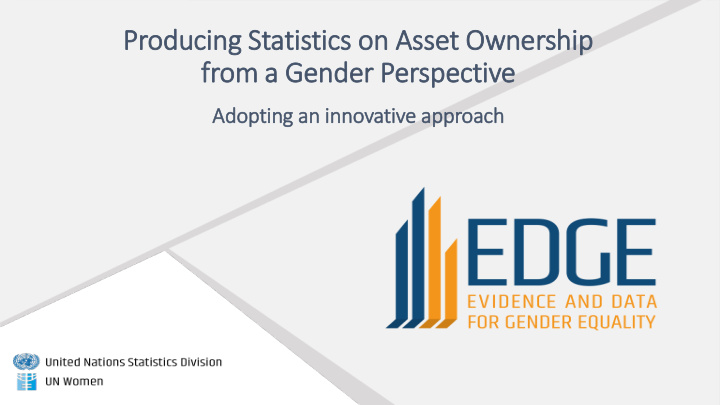 producing statistics on asset ownership