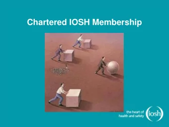Chartered IOSH Membership  Our Members  Chartered Members  Operating at the highest level of