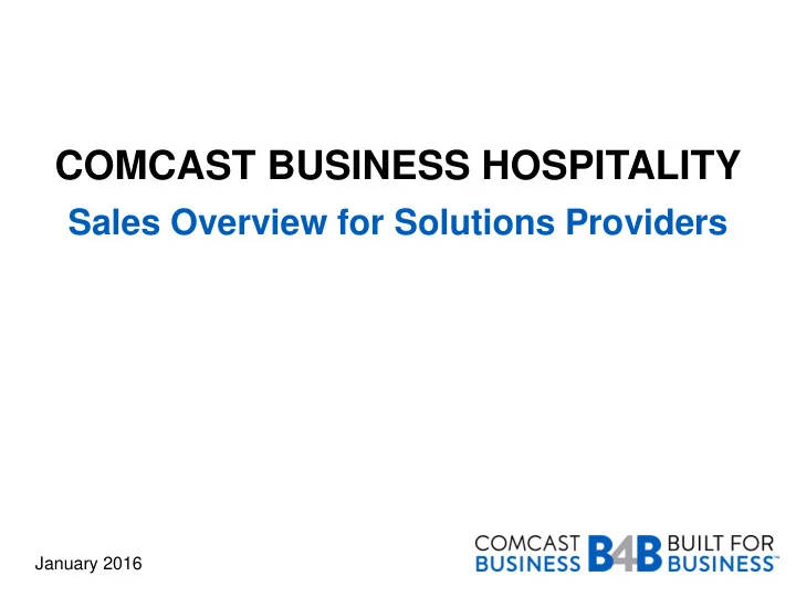 comcast business hospitality