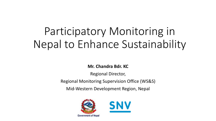 nepal to enhance sustainability