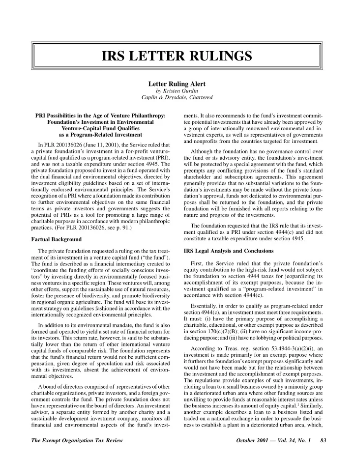 irs letter rulings