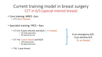 Current training model in breast surgery  CCT in G/S (special interest breast)  Core training: