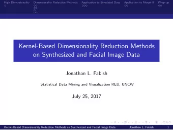 Kernel-Based Dimensionality Reduction Methods  on Synthesized and Facial Image Data  Jonathan L.