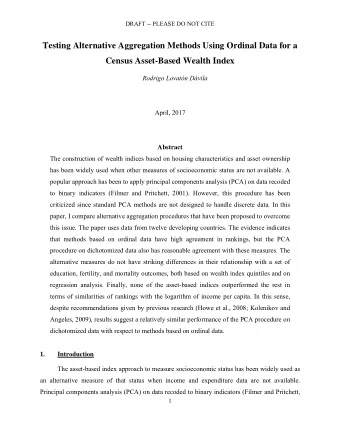 Testing Alternative Aggregation Methods Using Ordinal Data for a  Census Asset-Based Wealth Index